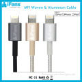 MFI Aluminium Woven USB Data Cable For Apple iPhone With Original 8 Pin Connector